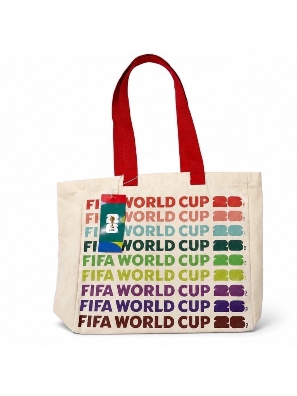 FIFA World Cup 2026 Multicolor Canvas Tote Bag Soccer Fan NEW NWT